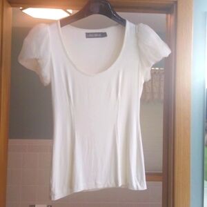 CALLULA LILLIBELLE CREAM PUFF SLEEVE TOP- SIZE SMALL